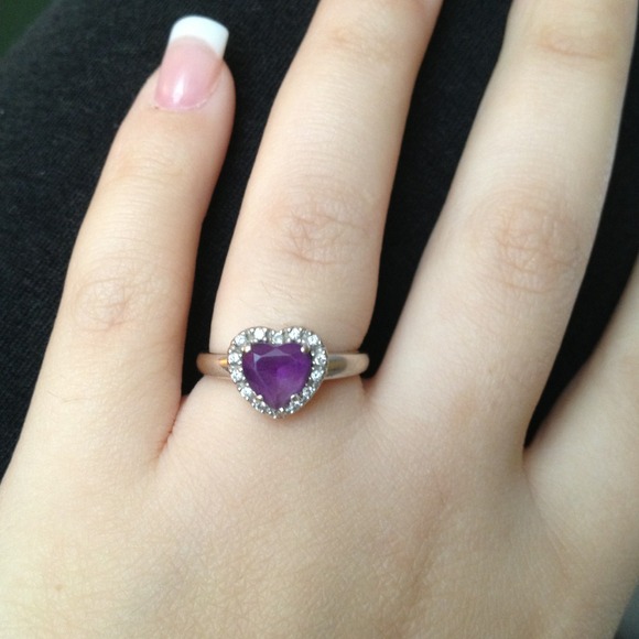 Deep Purple Heart ring