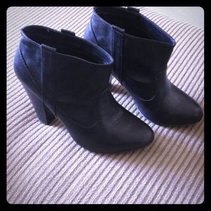 Black Leather Zara Short Boots