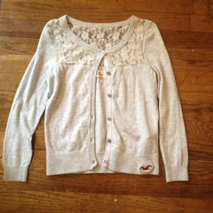 Gray lace cardigan