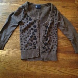 Brown cheetah print cardigan