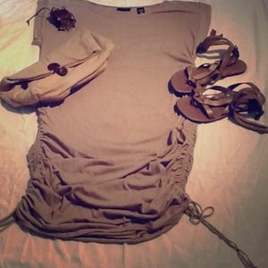 Taupe colored summer cotton dress