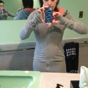 Lululemon fitted gray/coral zip up hoodie