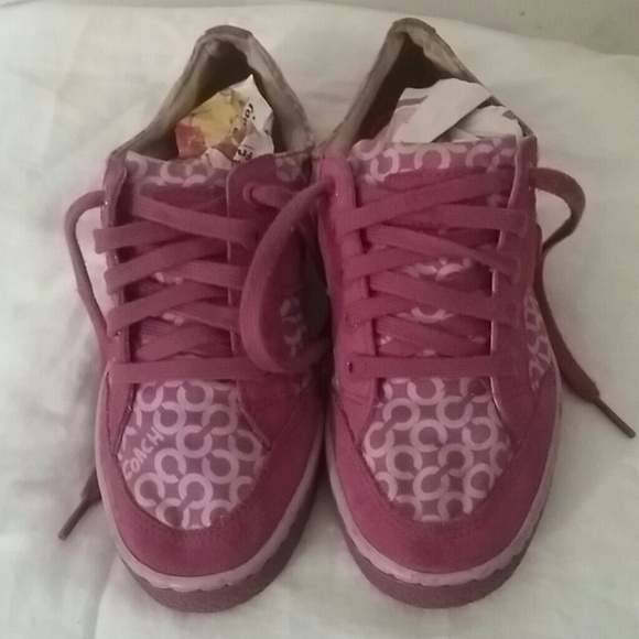 Pink authentic coach sneakers