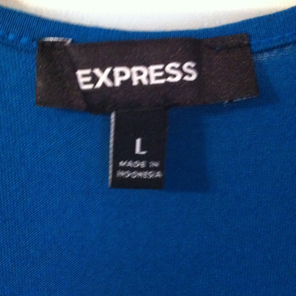 Express jewel tone blue ruffle tank top L - Picture 3 of 4