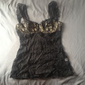Black lace chemise/slip lingerie