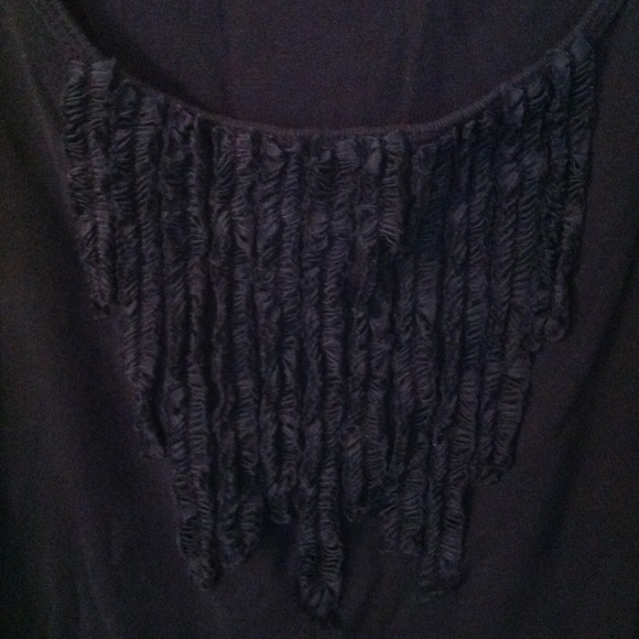 SOLD!! J. Crew Factory ruffle black tank M - Picture 1 of 2