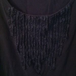 SOLD!! J. Crew Factory ruffle black tank M