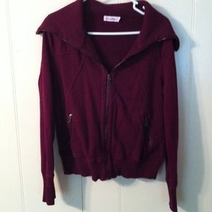 Calvin Klein oxblood zip up. L
