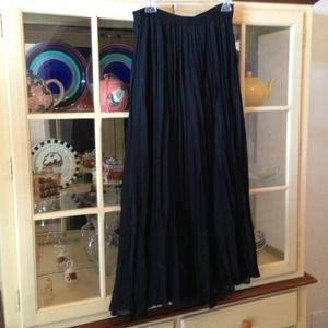 Long black boho broomstick skirt