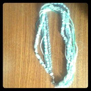 Teal stone/bead necklace