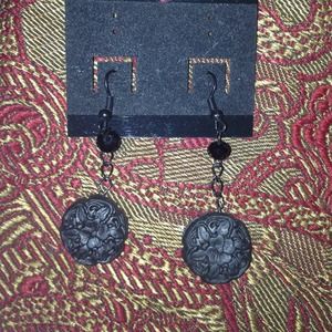 Beautiful Cinnabar stone earrings!