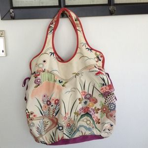 Lucky brand large cotton purse-Asian pattern