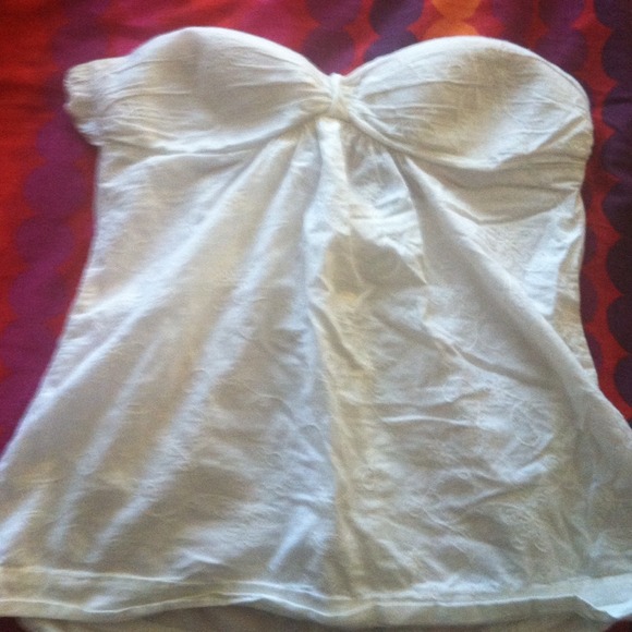 White strapless top