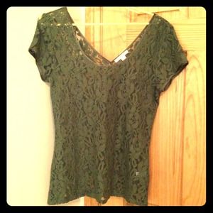 Banana Republic army green lace top