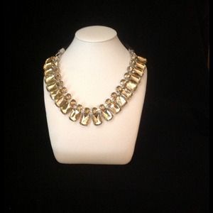 Champagne Rhinestone Crystal Statement Necklace