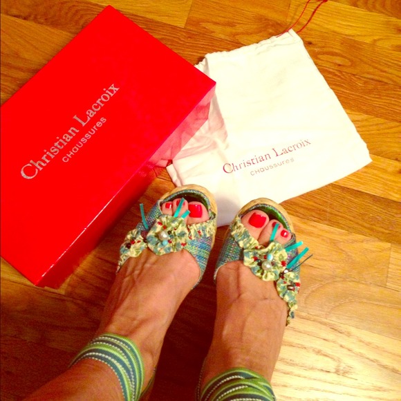 Authentic Christian Lacroix Wedge Sandles