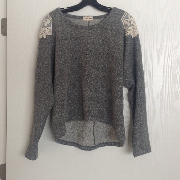 Anthropologie Sweaters - Anthropologie lace detail sweatshirt
