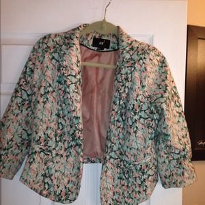 Printed mint & pink blazer