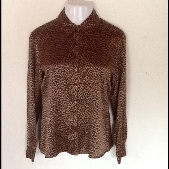 Sold!!Leopard print silk shirt
