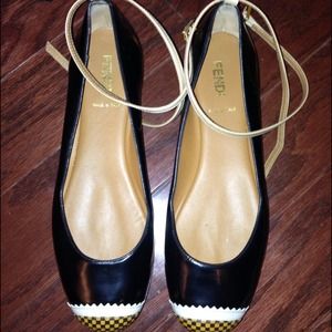 FENDI ballerina shoes w/removable ankle straps