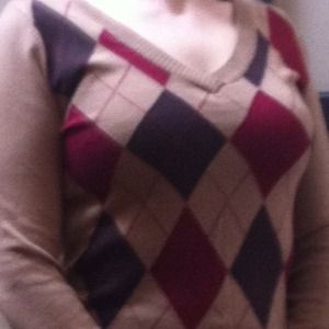 Classic argyle pattern sweater, size M, xxi