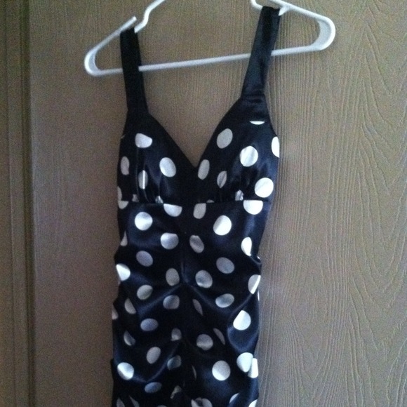 Black and white polka dot dress