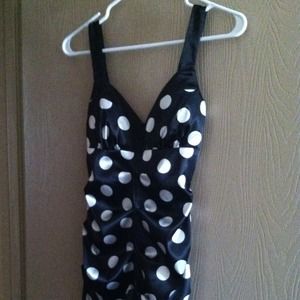 Black and white polka dot dress