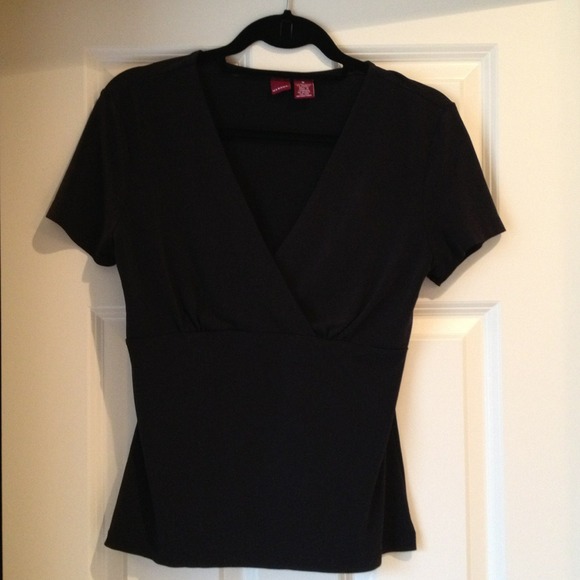 SOLD in bundle - Black short sleeve dress top