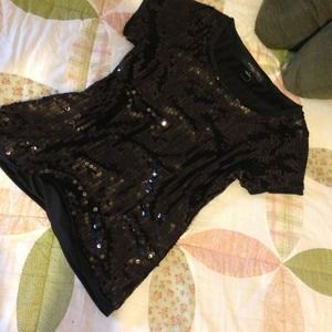 Black sequin top