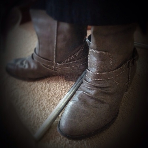 Gray Slouch Boots