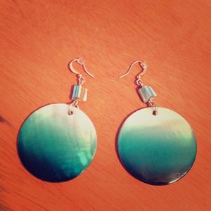 Shades of blue shell earrings.