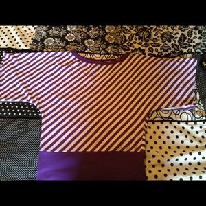 Purple and white flowy top