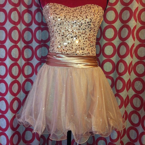 Rose color prom dress short