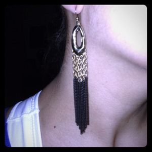 Fringe earrings Gold & Black