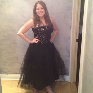 Macy's black and sparkle prom dress