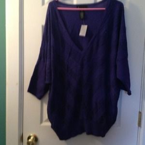 Sparkle purple plus size sweater