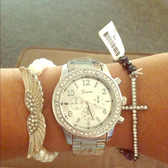 brand new silver geneva watch