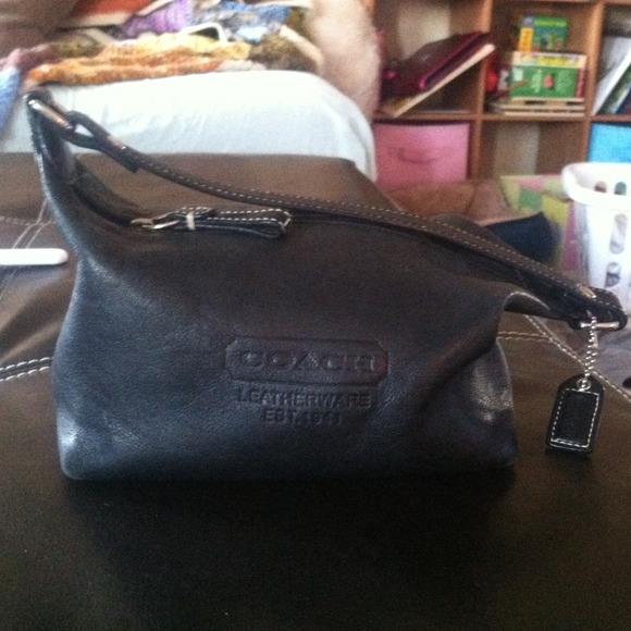 ***REDUCED*Mini black leather coach and wallet