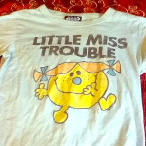"little miss trouble" graphic tee