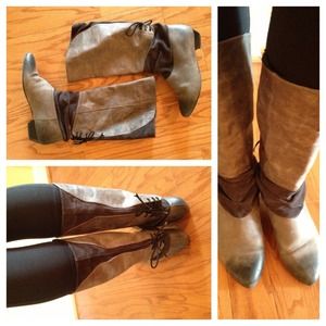 Ombré shadow boots distressed leather boots