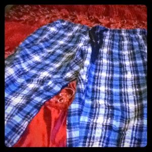 comfy blue plaid pajama pants