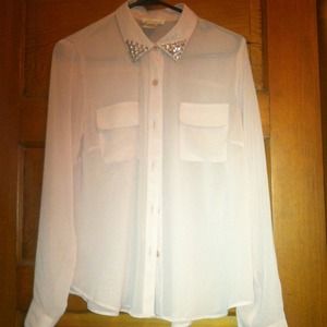 ~Reduced~light pink button up shirt.