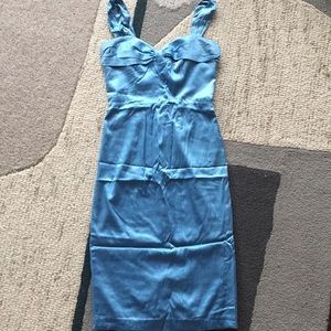 ✨REDUCED✨Betsey Johnson blue silk satin dress