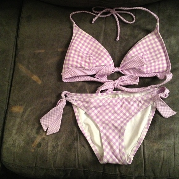 Bikini purple checkered