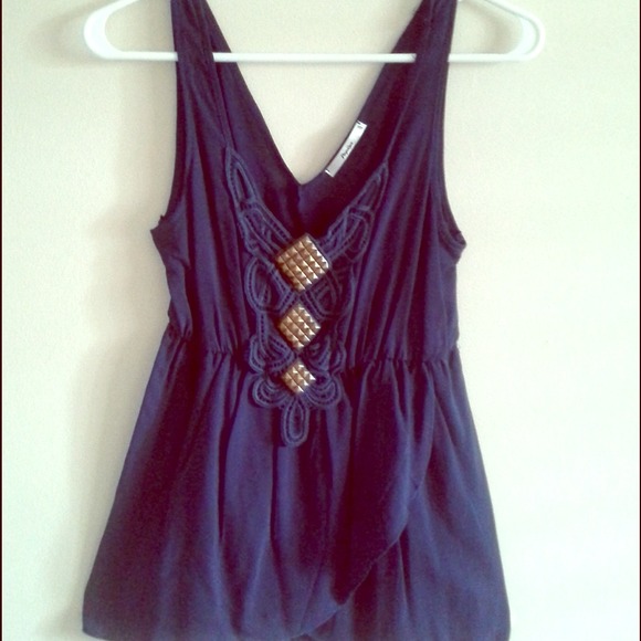 Papaya Studded Crochet Tank Top