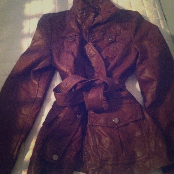 ❤sold in boutique❤ fitted vegan leather  jacket