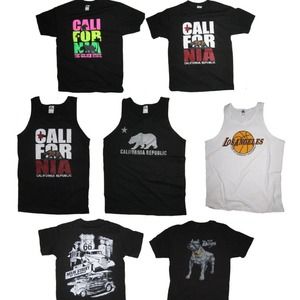 cali tanks and tees sizes  S-2xl