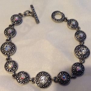 Clear iridescent gemstone bracelet