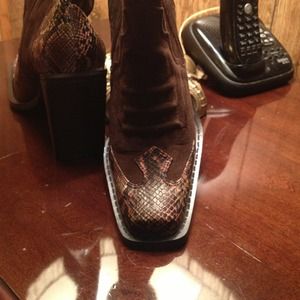 Tall brown suede boots