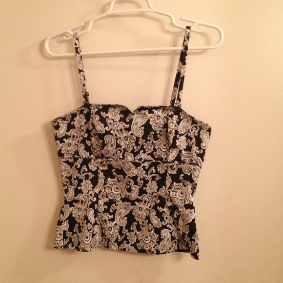 Black and white corset top